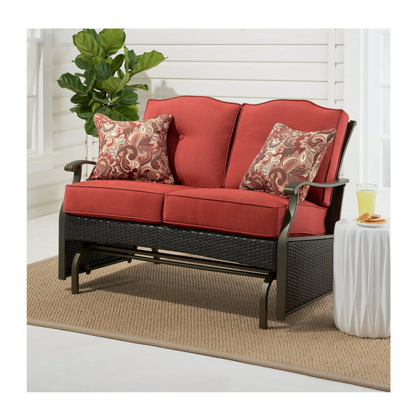 Better Homes &amp; Gardens Providence Sofá de dos plazas con planeador para exteriores de acero