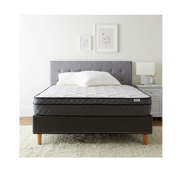Amazon Basics Foam Eurotop 9 Inch King Size Mattress, Medium Firm, CertiPUR-US Certified