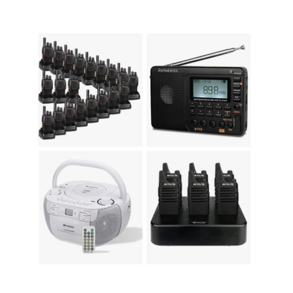 Ahorre hasta un 37% en walkie talkies Retevis y radios bidireccionales FRS portátiles