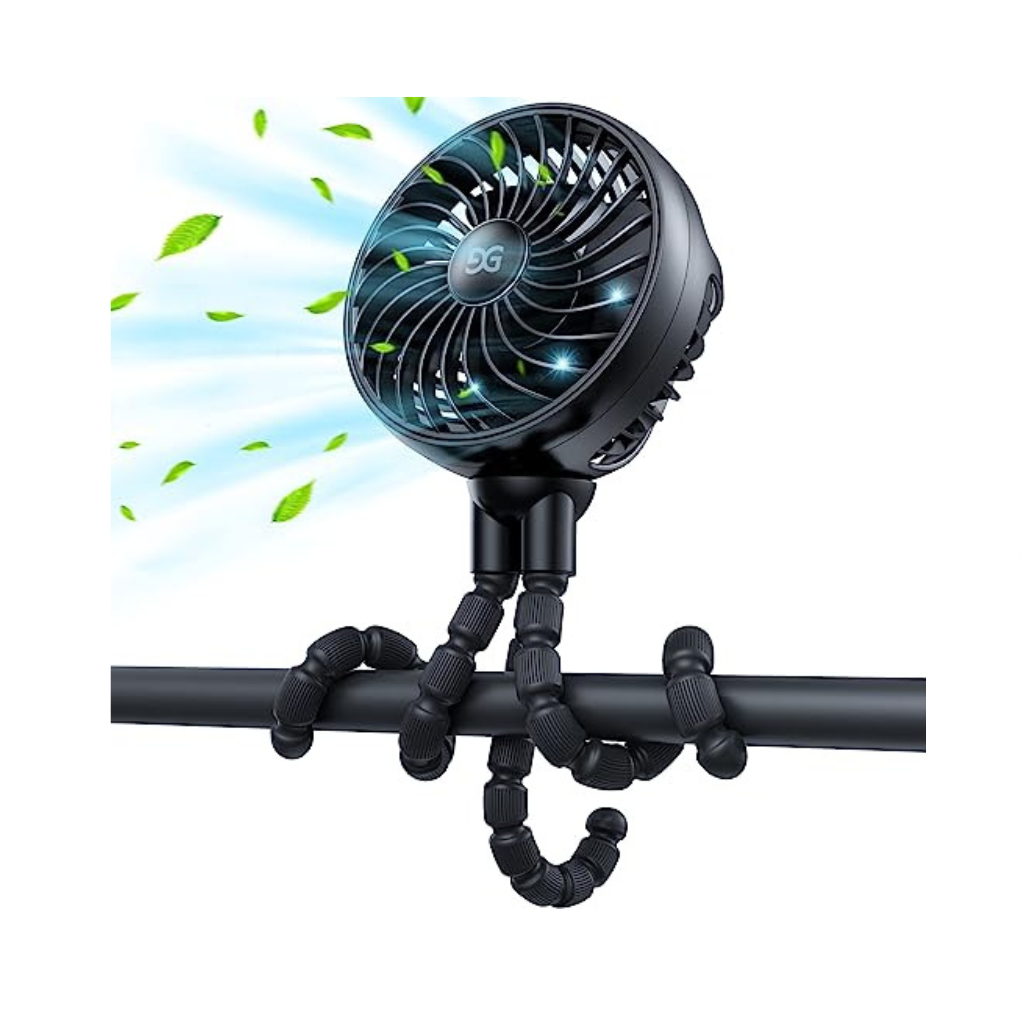 Stroller Fan With Flexible Tripod Clip And Rechargeable Battery PzDeals