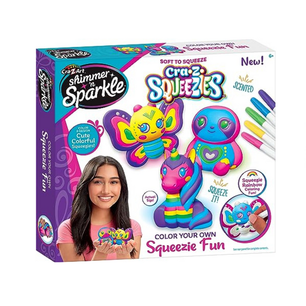 Cra-Z-Art Shimmer ‘n Sparkle CRA-Z-Squeezies Color Your Own Squeezie Fun