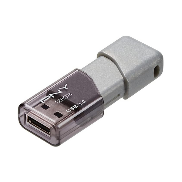 PNY 128GB Turbo Attache 3 USB 3.0 Flash Drive, GREY
