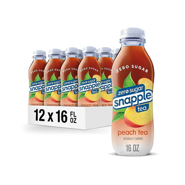 12 botellas de té de melocotón Snapple Zero Sugar