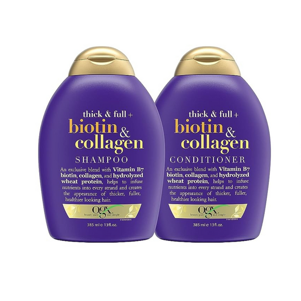 Pack of 2 OGX Thick & Full + Biotin & Collagen Shampoo & Conditioner Set