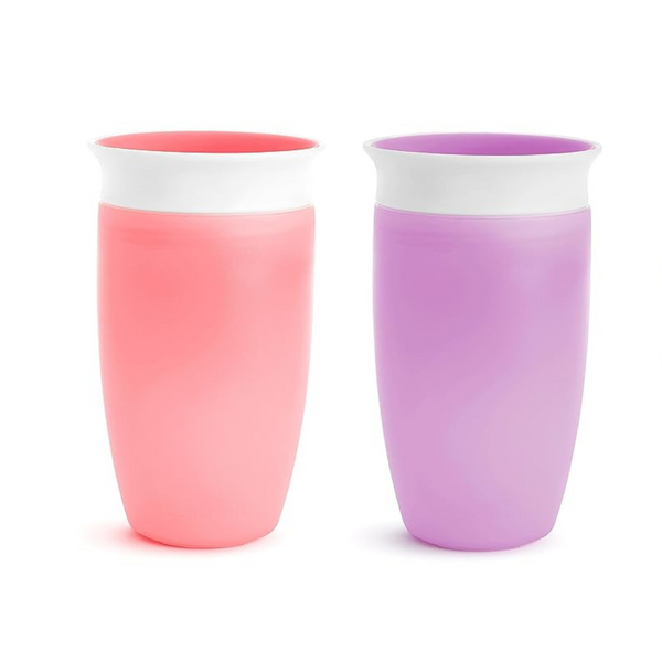 2-Pk Munchkin Miracle 360 Toddler Sippy Cup, Pink/Purple