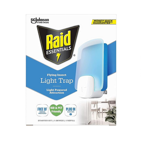 Raid Essentials Flying Insect Light Trap Starter Kit, 2 Plug-In Device
