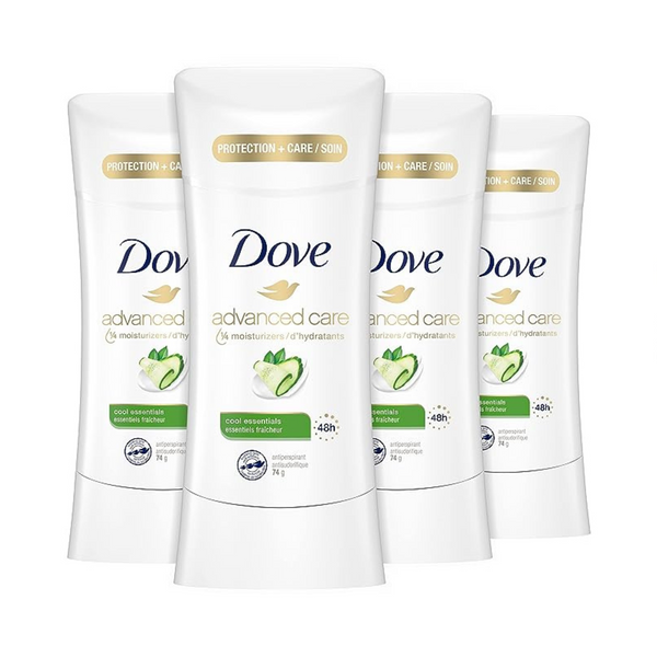 4 desodorantes antitranspirantes Dove Advanced Care para mujer