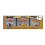 3 Pack Of Coleman S’Mores, Pine, and Campfire Scented Tin Citronella Candles