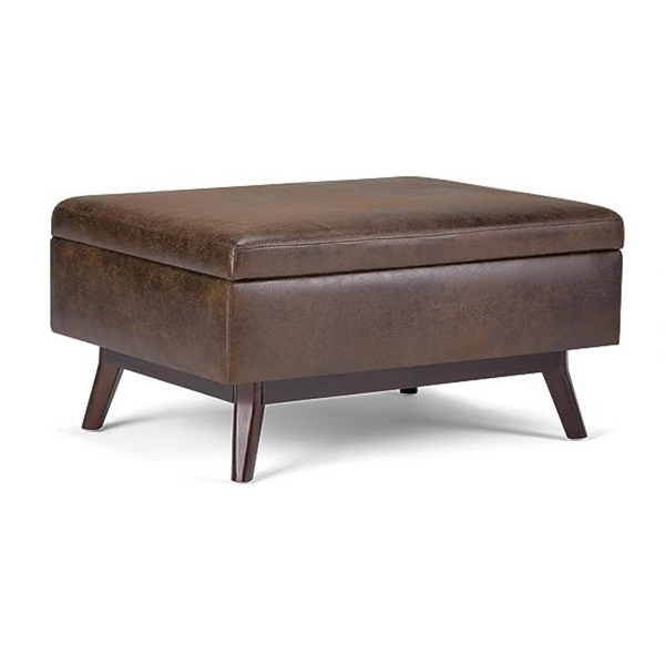 Owen 34 Inch Wide Mid Century Modern Rectangle Coffee Table