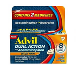 144-Ct Advil Dual Action Back Pain Caplets with Ibuprofen and Acetaminophen