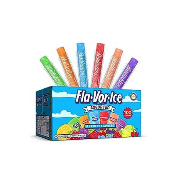 Fla-Vor-Ice Popsicle Variety Pack of 1.5 Oz Freezer Bars, Assorted Flavors, 100 Count
