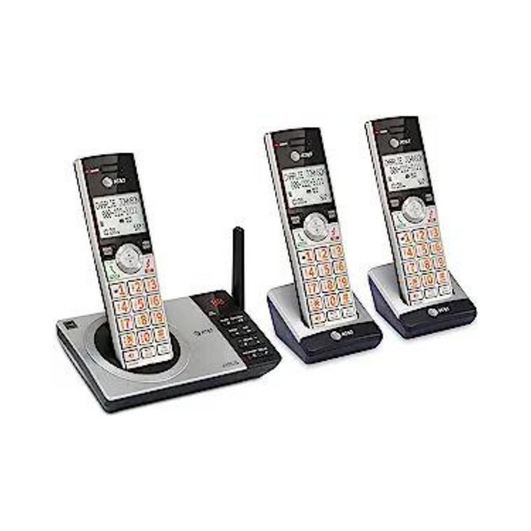 3 teléfonos inalámbricos ampliables de AT&amp;T con sistema de contestadora