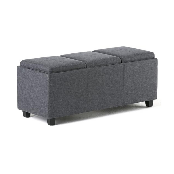 SIMPLIHOME Avalon Otomana de almacenamiento rectangular contemporánea de 42 pulgadas de ancho