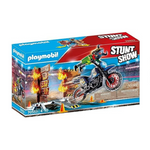 Playmobil Stunt Show Motocross with Fiery Wall
