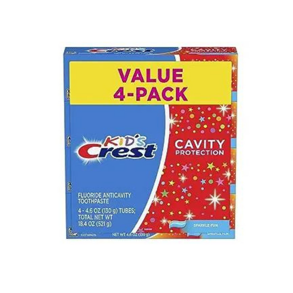 Crest Kids Cavity Protection Toothpaste, Sparkle Fun Flavor, 4.6 oz 4 Pack