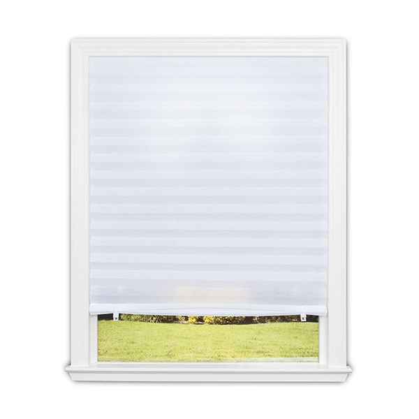 Redi Shade Light Filtering Pleated Fabric Shade White, 36 in x 72