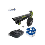 Sun Joe 48-Volt IONMAX Cordless Leaf Blower Vacuum Mulcher Kit w/ 2 Batteries & Charger