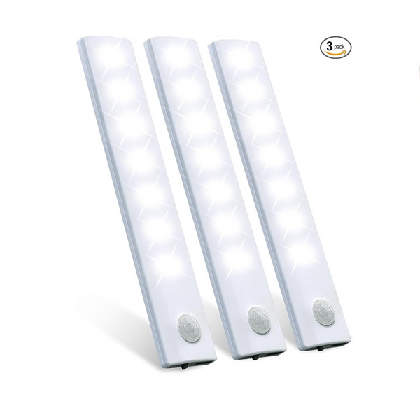3 paquetes de luces LED para gabinete con sensor de movimiento