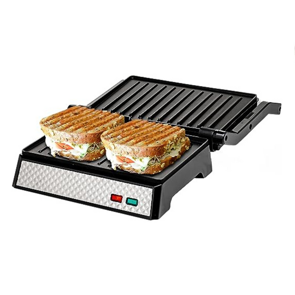 OVENTE Prensa eléctrica para panini de interior y sandwichera con placas con revestimiento antiadherente