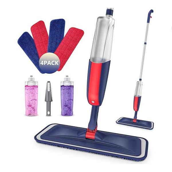 Microfiber Wet Spray Mop with 4X Washable Pads