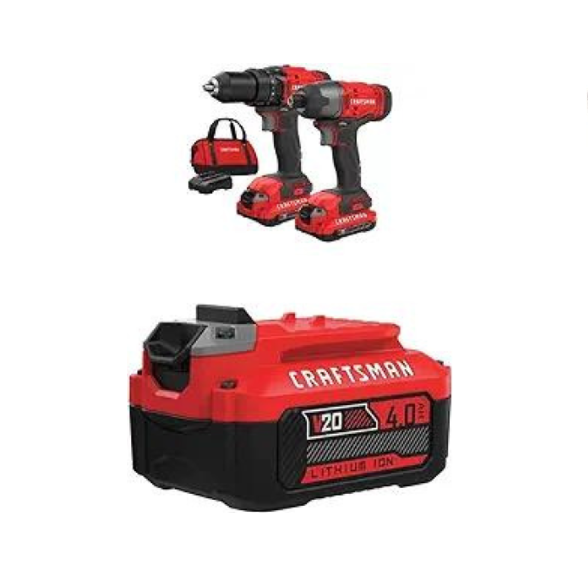 CRAFTSMAN V20 MAX Cordless Drill and Impact Driver Combo Kit PzDeals