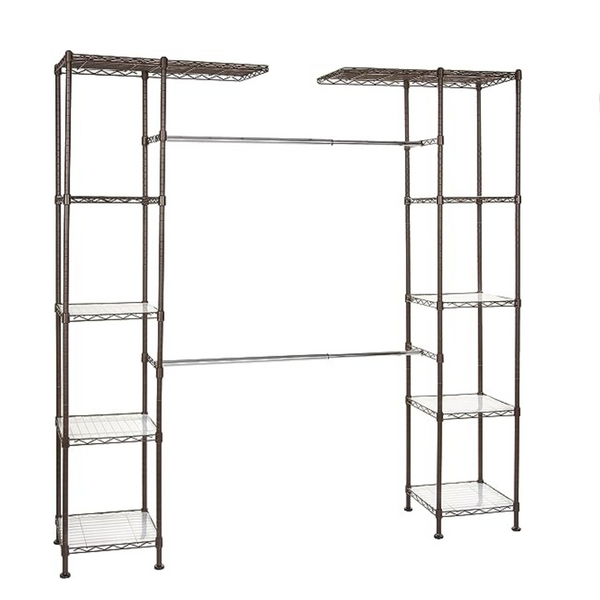 Amazon Basics Expandable Metal Hanging Storage Organizer Rack Wardrobe