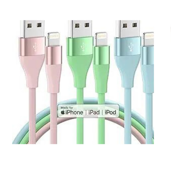 Paquete de 3 cargadores para iPhone de 10 pies