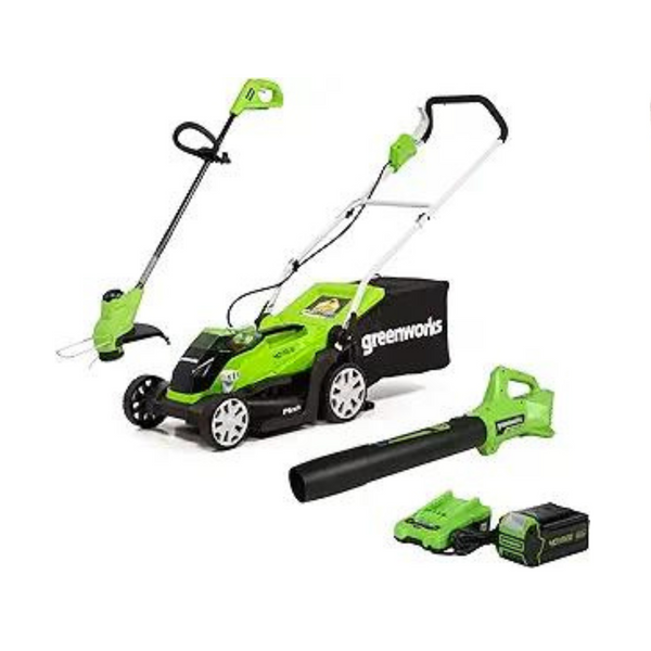 Greenworks 40V 14-Inch Mower/Axial Blower/12-Inch String Trimmer Combo Kit