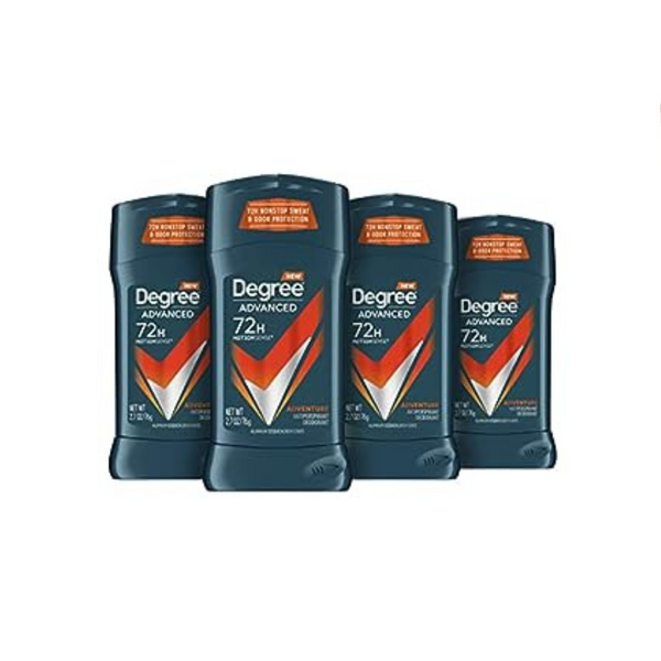 4 Pack Of Degree Men’s Advanced Antiperspirant Deodorant Adventure 72-Hour Antiperspirant Sticks