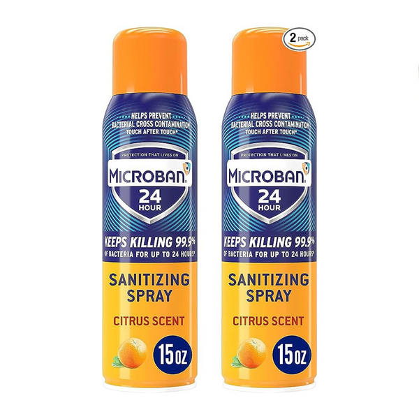 2 Bottles Of 15oz Microban 24 Hour Disinfectant Spray – PzDeals