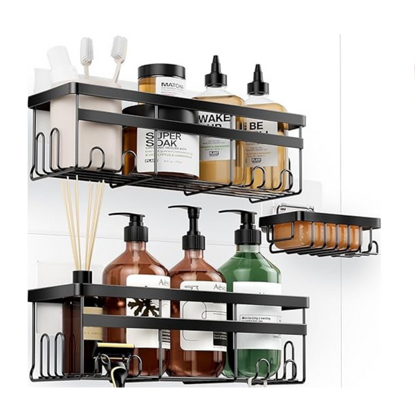 Shower Caddy, 3-Pack with Soap Holder