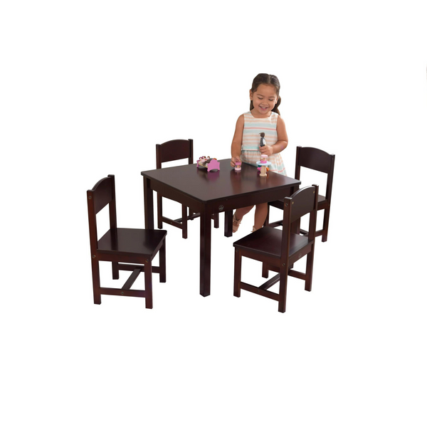 Juego de mesa y 4 sillas de madera para niños KidKraft