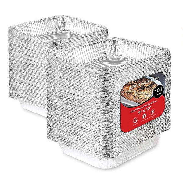 100-Pack 9×13 Disposable Aluminum Foil Pans