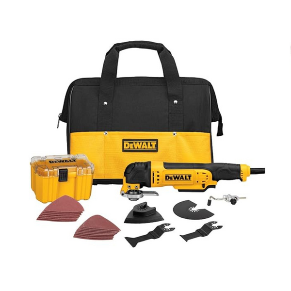 DEWALT Oscillating Tool, 3-Amp, Includes Wood Blades, Sandpaper and Tool Bag, Corded