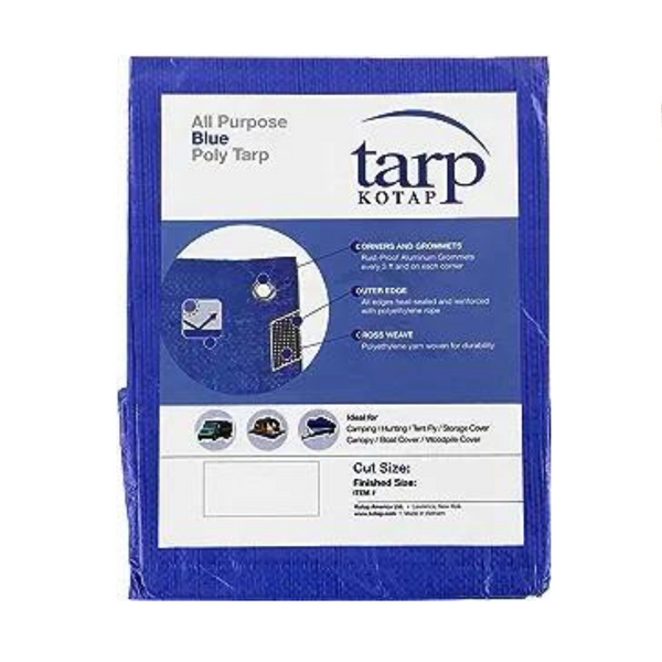 Kotap All-Purpose Multi-Use Indoor/Outdoor Waterproof 5-mil Poly Tarp (8 x 18 ft.)