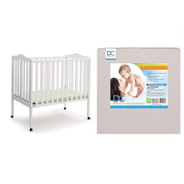 Cuna portátil Delta Children + colchón para minicuna de 4 ″