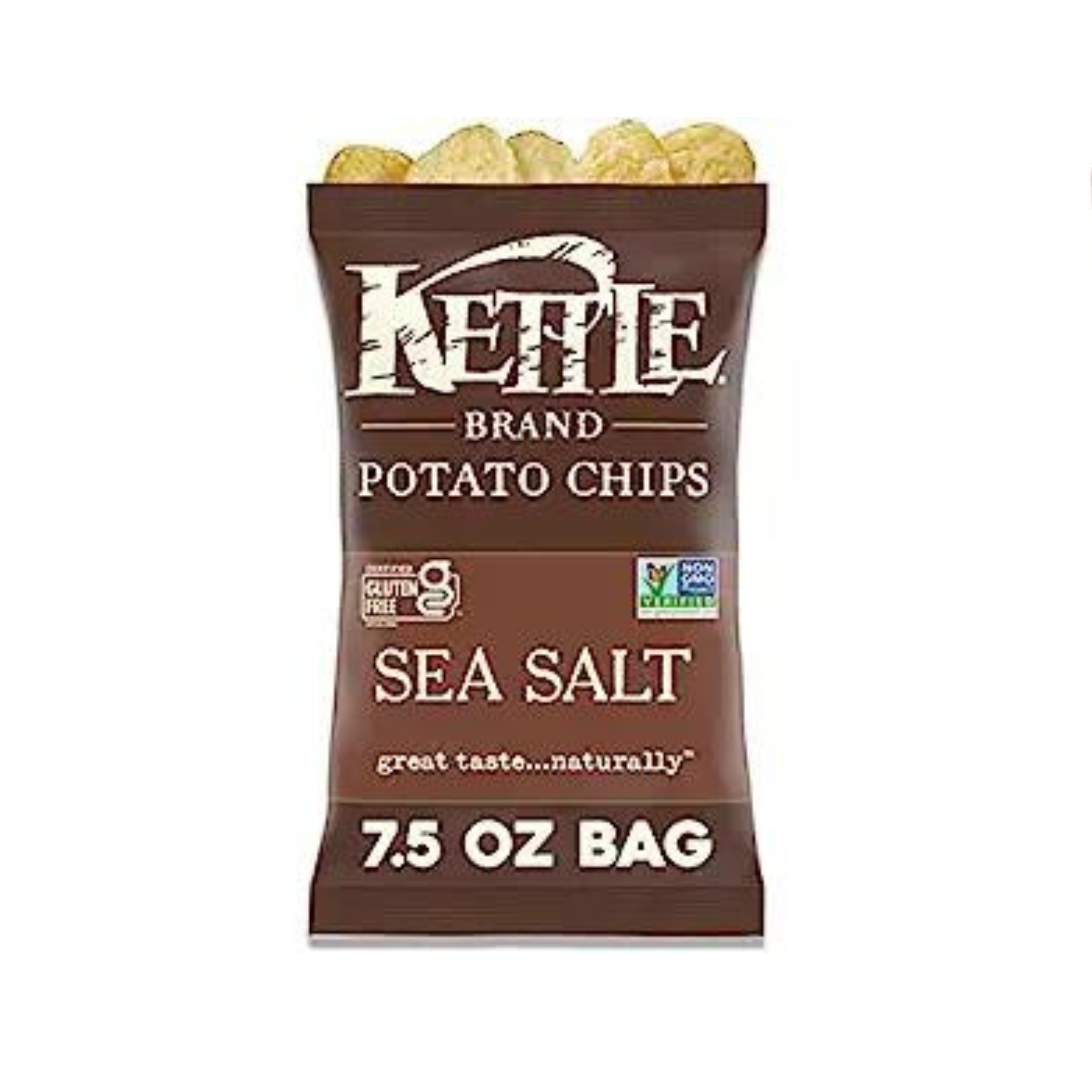Kettle Brand Potato Chips 7.5 oz Bag (Sea Salt, or Barbeque)