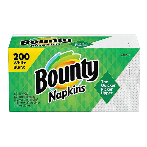 Bounty Paper Napkins, White, 200 Count