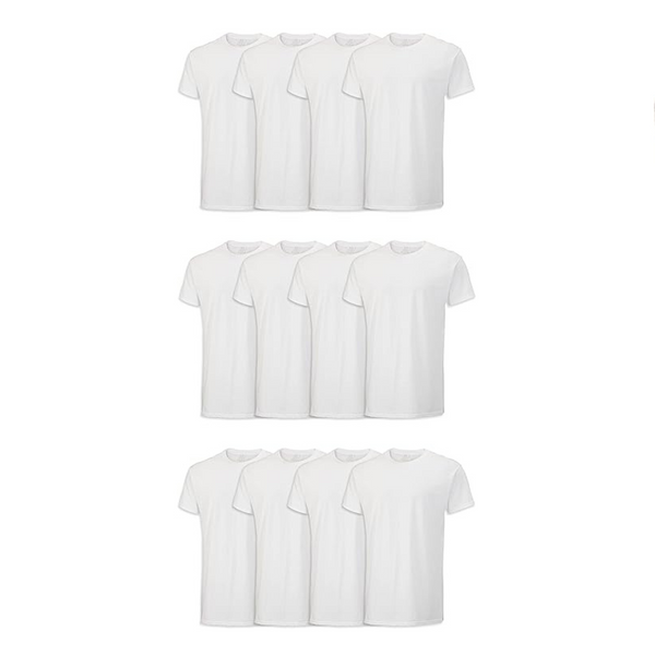 Paquete de 12 camisetas de algodón Eversoft Stay Tucked Crew de Fruit of the Loom para hombre