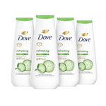 4 Bottles of Dove Body Wash Refreshing Cucumber and Green Tea (20 oz Bottles)