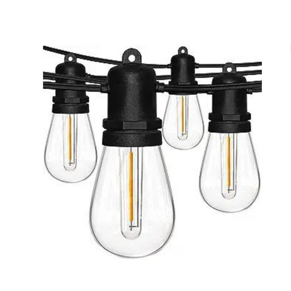 Cadena de luces LED impermeables e inastillables para exteriores de 48 pies
