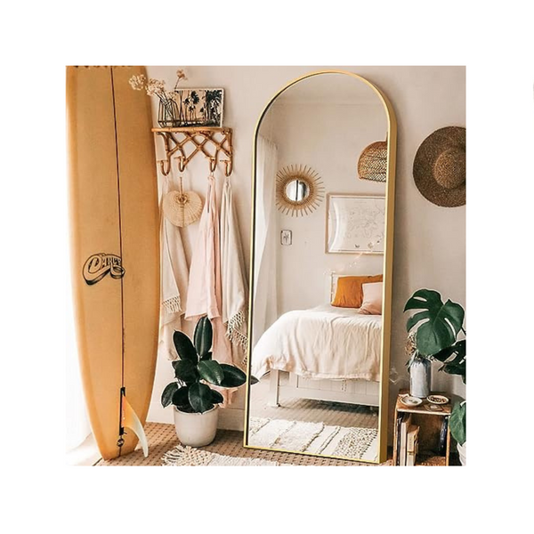 Arched Full Length Floor Mirror with Stand
