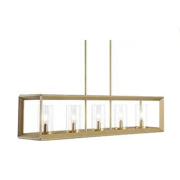 JONATHAN 38.5-Inch Linear 5-Light Metal/Glass LED Pendant