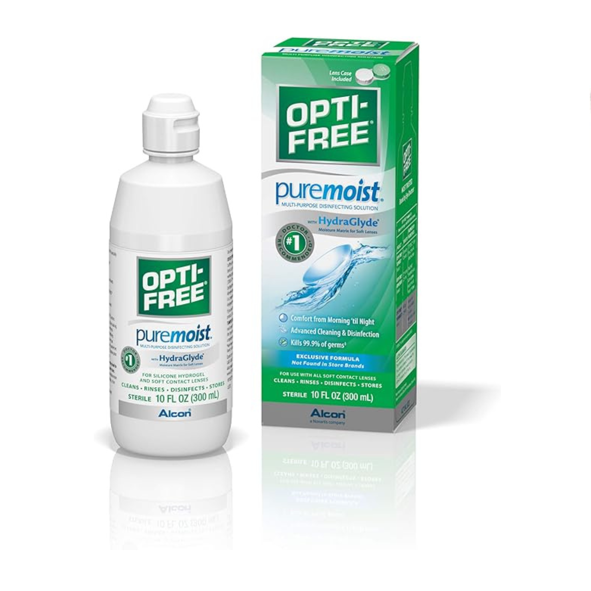 Opti-Free Puremoist Multi-Purpose Disinfecting Solution with Lens Case (10 FL Oz)
