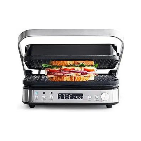 GreenPan Electric Indoor Stainless Steel 6-In-1 Contact Grill And Griddle