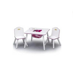 Delta Children Princess Crown Kids Wood Table and Chair Set with Storag
