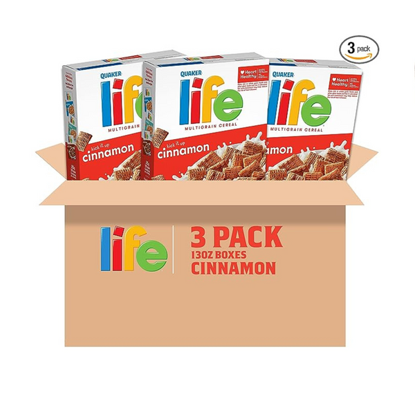 Paquete de 3 cereales para el desayuno Life, canela