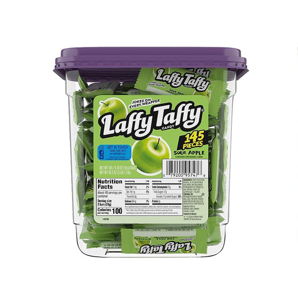 Tarro de 145 piezas de caramelos Laffy Taffy de manzana agria o uva 