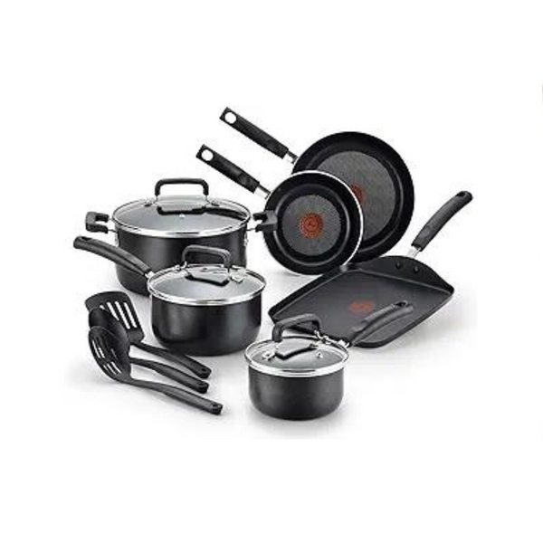 Juego de sartenes y ollas antiadherentes T-fal Signature de 12 piezas