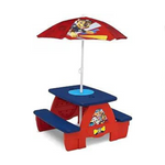 Delta Children 4 Seat Activity Picnic Table with Umbrella and Lego Compatible Tabletop